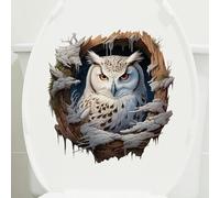 MSTZA 27 * 26 CM 3 pièces 3D Hibou Auto-adhésif Couvercle de Toilette Autocollants drôle PVC étanche siège de Toilette Autocollants pour Couvercle Salle de Bain Stickers muraux