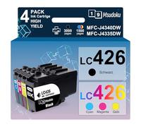 Msudoku LC426 LC-426 Cartouches d'encre Compatibles pour Brother LC426 LC-426VAL Cartouches d'impression pour Brother MFC-J4340DW MFC-J4335DW MFC-J4540DW MFC-J4535DW (Noir/Cyan/Magenta/Jaune, 4-Pack)