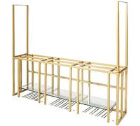 Msuiiixcccc Large Metal Wine Racks Adjustable Height Ceiling Hanging Wine Bottle Holder with Transparent Acrylic Board Iron 2-Tier for Kitchen Bar Pub Rack 100Cm (39.4In) 100Cm (39.4In)