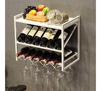 Msuiiixcccc Wine Rack Metal Wall Mounted Wine Rack - Wine Bottle and - Stylish Modern Wine Rack - with Top Shelf Dfvv Gold 50 * 30 * 42cm (Color : Black Size : 50 * 30 * 42cm)