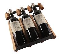 Msuiiixcccc Wine Racks for Bar Cellar Basement Cupboard Layer 3 Stackable Rack Wine Bottle Rack Elegant French Style Wine Rack (Color : Brown Size : 32x13x30cm)