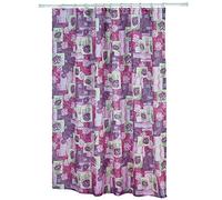 MSV 1 Rideau de Douche 180x200cm Rose et Mauve de Polyester en Multicolore, 200x18x1 cm