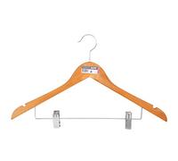 MSV 100127 Cintre avec Pinces en Bois Marron 45 x 20 x 8 cm