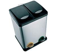 Msv 100352 Poubelle Tri Sélectif Avec 2 Seaux Inox Polypropylène 31 X 26,5 X 39,5 Cm