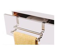 MSV 110331 Patère Double pour Torchons/Serviettes Acier Inoxydable Métal 24 x 10 x 0,1 cm