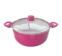 MSV 110444 Faitout pour Tous Feux Aluminium/Céramique/Silicone Framboise/Blanc Diamètre 28 cm