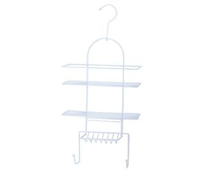 MSV 140048 Étagère de Douche Métal Blanc 53 x 25 x 10,6 cm