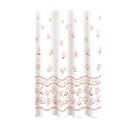 MSV 1 Rideau de Douche 180x200cm Coquillage de Polyester en Blanc/Rose, 200x18x1 cm