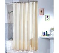 MSV 140125 Rideau de Douche Polyester + Plastique Beige 180 x 200 x 0,1 cm - 12 anneaux inclus
