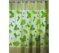 MSV 140253 Rideau de Douche Polyester Nature 180 x 200 x 0,1 cm - 12 anneaux inclus