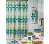 MSV 140264 Rideau de Douche Polyester Bulle Verre/Bleu 180 x 200 x 0,1 cm - 12 anneaux inclus