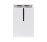 MSV 140358 Porte Brosses à Dents Poly Résine/INOX Blanc 7 x 7 x 10 cm