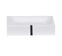 MSV 140360 Porte Savon Poly Résine/INOX Blanc 7,7 x 2,4 x 11,4 cm