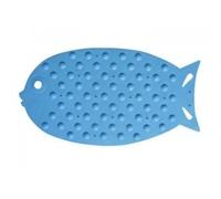MSV 140382 Tapis Fond de Bain Caoutchouc + Carbonate de Calcium Poisson Bleu 71 x 37 x 0,1 cm