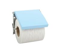 MSV 140399 Porte Papier Toilette Acier Inoxydable/Bois MDF Bleu 30 x 20 x 110 cm
