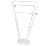 MSV 140432 Porte-Serviettes avec 3 Branches Fixes Chrome Blanc 48 x 27 x 82 cm