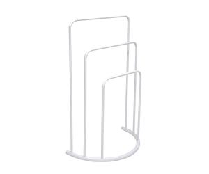 MSV 140434 Porte-Serviettes Lune Chrome Blanc 49,5 x 26 x 75,5 cm