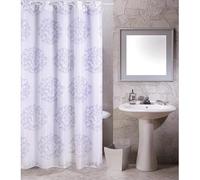 MSV 140551 Rideau de Douche Polyester Baroque Gris 182 x 200 x 0,1 cm - 12 anneaux inclus