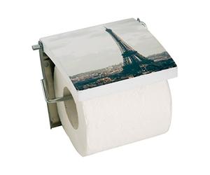 MSV 140573 Dérouleur WC Motif Paris MDF/Inox 13 x 15 x 11,5 cm