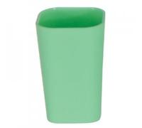 MSV 140690 Soft Touch Peau de Pêche Gobelet PS/Revêtement Caoutchouc Vert 7,3 x 7,3 x 11 cm