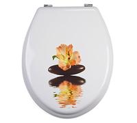 MSV 140769 Manila Abattant WC Acier Inoxydable/MDF Blanc/Jaune/Noir 30 x 20 x 15 cm