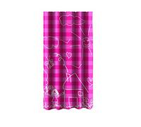 MSV 140792 Rideau de Douche Polyester + Plastique Polypropylène Rose Vichy 180 x 200 x 0,1 cm - 12 anneaux inclus