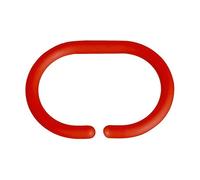 MSV 140849 Lot de 12 Anneaux Rideaux de Douche Plastique Polypropylène Rouge 6 x 0,4 x 4 cm