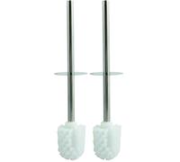 MSV 140940 Brosse WC/Support Polypropylène/Acier Inoxydable Blanc 0,1 x 36 x 0,1 cm (Lot de 2)
