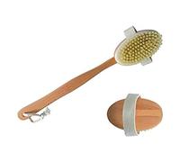 MSV France Brosse de bain en bois 141590 – manche détachable, 42 cm, bois naturel