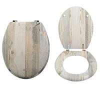 MSV Abattant de WC en Panneau MDF avec charnières en Acier Inoxydable de qualité supérieure et Stable