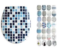 MSV Abattant WC, Bleu, 45.5 x 37 x 5 cm, 32 pièces