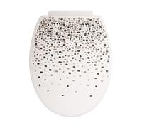 MSV, Abattant WC en Polypropylène de qualité supérieure, Design Brest, Couleur Taupe, avec charnières en Plastique, idéal pour Une Salle de Bain Moderne - Taille Standard