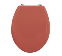 MSV - Abattant WC MDF CLÉO - Charnières en INOX - Tampons Amortisseurs - Ø 370 x 450 mm - Couleur Terracotta Mat - Finition Moderne - Confort et Durabilité pour Salle de Bain