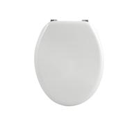 MSV Abattant WC CLÉO MDF Charnières INOX Shiny Ø 370 x 450 mm Blanc