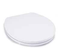 MSV Abattant WC MDF Finition Brillante Blanc - Charnières INOX