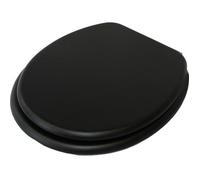 MSV Abattant WC MDF CLÉO Noir Mat - Charnières INOX