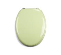 MSV, Abattant wc MDFModèle CLEO, Fabriqué en MDF, robuste et durable, charnières inox, Avec tampons amortisseur, Finition brillante, Convient parfaitement à un abattant wc taille standard Vert Amande