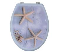 MSV 140546 Abattant WC Motif Étoile de Mer MDF/Acier Inoxydable 42,5 x 36,5 x 1,6 cm