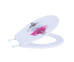 MSV Abattant WC PP Borneo Blanc & Rose - Charnières PS