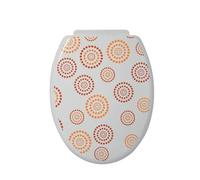 MSV Abattant WC PP Dots Orange & Blanc - Charnières PS