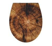 MSV - Abattant WC PP Robin - Frein De Chute Silencieux - 45.7 x 37.2 x 4 cm - Marron - Conception Universelle pour Toute La Famille - Installation Et Nettoyage Simples