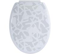 MSV Abattant WC PP Silhouette Gris & Blanc - Charnières PS