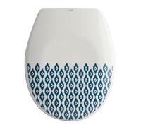 MSV - Abattant WC Thermo Dur - Charnières PS - Frein de Chute - Design Original - pour Enfants et Familles - Facile à Installer - Résistant et Hygiénique - Ikat - Bleu & Blanc