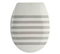 MSV Abattant WC Thermo Dur SEAUVILLE – Charnières PS, Frein de chute, Gris et blanc