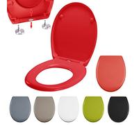 MSV Abattant WC Thermo Dur Easy Clean Rouge - Charnières INOX
