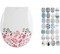 MSV Abattant WC Thermo Dur Floral Rouge & Blanc - Charnières PS