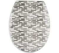 MSV Abattant WC Thermo Dur LOFT Gris & Blanc - Charnières PS