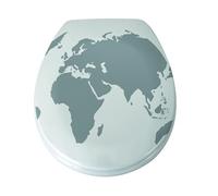 MSV Abattant WC Thermo Dur World Gris & Blanc - Charnières PS