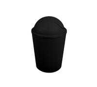 MSV - AKO Poubelle avec Couvercle Rabattable - Capacité 5,5 L - Design Compact et Pratique - Idéale pour Salle de Bain ou Cuisine - Couleur Noir - Fonctionnement Simple