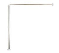 Barre tringle pour rideau de douche d'angle à fixer 80x80cm Inox MSV